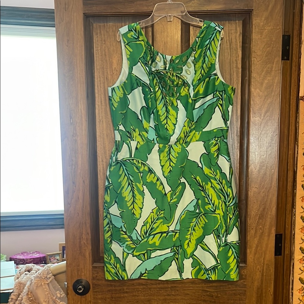 Vineyard Vines Banana  Leaf Dress with bead detail SZ 12 NWT